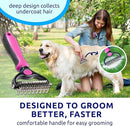 Professional Double-Sided Pet Grooming Rake ✨ Undercoat Deshedding Tool for Dogs & Cats 🐶🐱