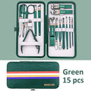 Ouriner 6-18Pcs Portable Manicure Sets Pedicure Kits Bright